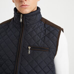 Quilted Vest // Navy Blue (XL)