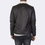 Plush Collar Jacket // Brown + Beige (S)