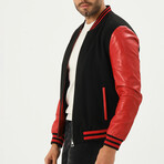 Varsity Jacket // Black + Red (S)