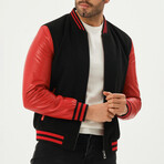 Varsity Jacket // Black + Red (S)