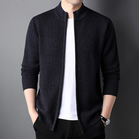 Zip Front Sweater // Black (XS)