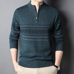 Quarter Zip Sweater // Blue (XS)