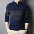 Quarter Zip Sweater // Navy Blue (XS)