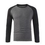 Raglan Long Sleeve Shirt // Dark Gray + Black (XL)