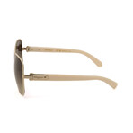 Women's Square Sunglasses // SF150S-721 // Brushed Gold + Ivory + Gradient Brown
