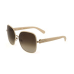 Women's Square Sunglasses // SF150S-721 // Brushed Gold + Ivory + Gradient Brown
