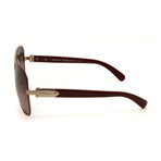 Women's Square Sunglasses // SF150S-728 // Gold + Burgundy + Gradient Brown