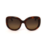 Women's Modified round Sunglasses // SF727S-214 // Dark Havana + Brown