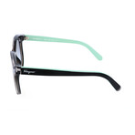 Women's Round Sunglasses // SF833S-001 // Cyrstal Black + Gradient Smoke