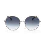 Women's Round Sunglasses // SF299S-041 // Silver + Gradient Smoke