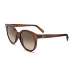 Women's Round Sunglasses // SF833S-210 // Crystal Brown + Brown