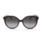 Women's Round Sunglasses // SF1071S-001 // Black + Gradient Smoke