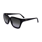 Women's Square Sunglasses // SF1018-001 // Black + Gradient Smoke