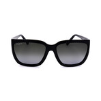 Women's Square Sunglasses // SF1018-001 // Black + Gradient Smoke