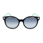 Women's Round Sunglasses // SF833S-001 // Cyrstal Black + Gradient Smoke