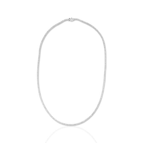 18K White Gold Diamond Tennis Necklace // 17" // New