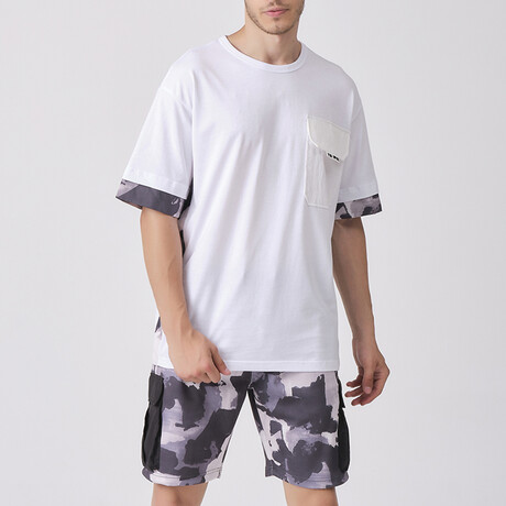 Crincle Pocket Oversize T-shirt // White (XS)