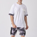 Crincle Pocket Oversize T-shirt // White (XL)