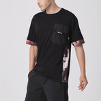 Crincle Pocket Oversize T-shirt // Black (L)
