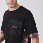 Crincle Pocket Oversize T-shirt // Black (L)