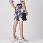 Patterned Cargo Pocket Shorts // Gray (S)