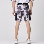 Patterned Cargo Pocket Shorts // Gray (S)