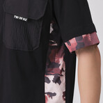 Crincle Pocket Oversize T-shirt // Black (L)