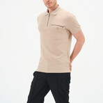 Half-Zip Pocket Polo Shirt // Beige (XS)