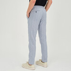 Striped Linen Trousers // Light Blue (S)