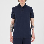 Terry Clotch Polo Shirt // Dark Blue (XL)