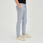 Striped Linen Trousers // Light Blue (S)
