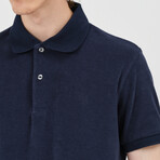 Terry Clotch Polo Shirt // Dark Blue (XL)