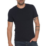 Set of 4 Crewneck T-Shirts // White + Anthracite + Dark Blue + Black (S)