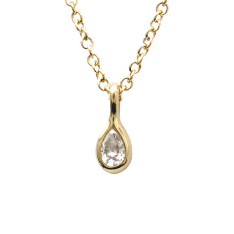 Tiffany & Co. // 18k Rose Gold Diamond By The Yard Pear Diamond Necklace // 15.74" // Store Display