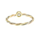 Cartier // 18k Rose Gold + 18k White Gold + 18k Yellow Gold Twisted Diamond Ring // Ring Size: 4.5 // Store Display