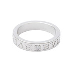 Bulgari // 18k White Gold Double Logo Diamond Ring // Ring Size: 6 // Store Display