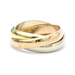 Cartier // 18k Rose Gold + 18k White Gold + 18k Yellow Gold Trinity Ring // Ring Size: 5.25 // Store Display