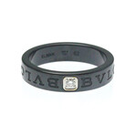 Bulgari // 18k White Gold + Ceramic Double Logo Diamond Ring // Ring Size: 10.5 // Store Display