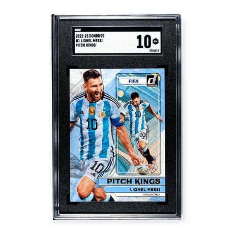 Lionel Messi // 2022-23 Donruss Pitch Kings // SGC 10 Gem Mint
