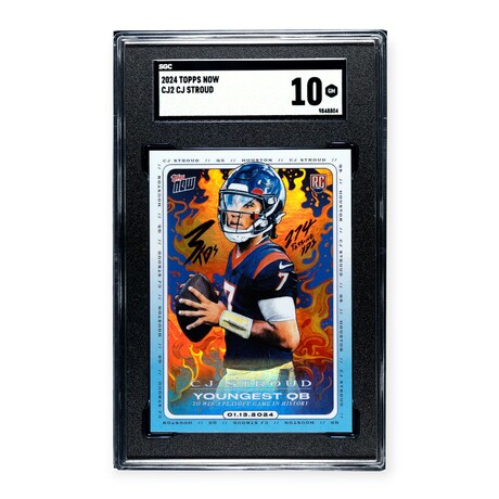 C.J. Stroud // 2024 Topps Now Youngest QB To Win A Playoff Game // Rookie Card // SGC 10 Gem Mint