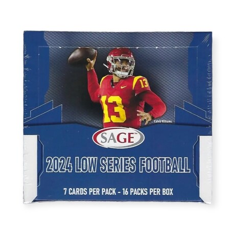 2024 Sage Football Low Series Hobby Box // 16 Autographs Per Box // Chasing Rookies (Williams, Maye, Harrison, Daniels, Penix Etc.) // Sealed Box Of Cards