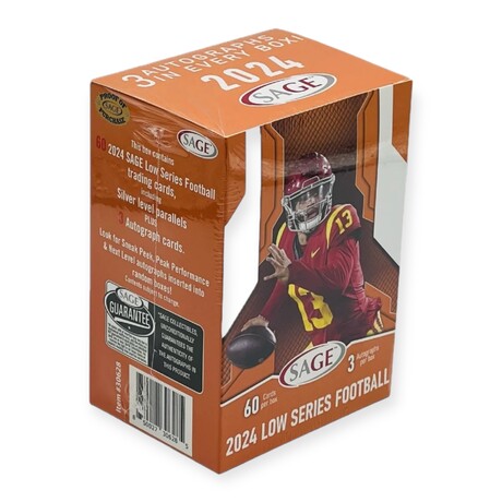 2024 Sage Football Low Series Blaster Box // 3 Autographs Per Box // Chasing Rookies (Williams, Maye, Harrison, Daniels, Penix Etc.) // Sealed Box Of Cards