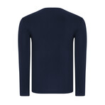 Set of 2 V-Neck Knit Tops // Dark Blue + Black (S)