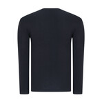 Set of 2 V-Neck Knit Tops // Dark Blue + Black (S)