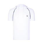 Set of 3 Short Sleeve Hoodies // White + Brown + Black (S)