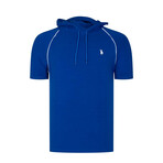 Set of 5 Short Sleeve Hoodies // White + Sax + Black + Anthracite + Dark Blue (S)