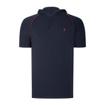 Set of 5 Short Sleeve Hoodies // White + Sax + Black + Anthracite + Dark Blue (S)