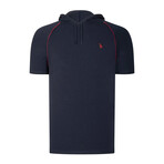 Set of 2 Short Sleeve Hoodies // Anthracite + Dark Blue (S)