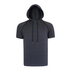 Set of 2 Short Sleeve Hoodies // Anthracite + Black (S)