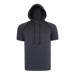 Set of 2 Short Sleeve Hoodies // Anthracite + Dark Blue (S)